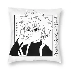 Pillow Kawaii X Killua Zoldyck Square Case Polyester Decorative HXH Anime Manga Novelty Covers