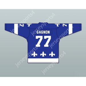 Custom BLUE FRANCIS GAGNON 77 LE NATIONAL DE QUEBEC HOCKEY JERSEY NEW Top Stitched S-M-L-XL-XXL-3XL-4XL-5XL-6XL