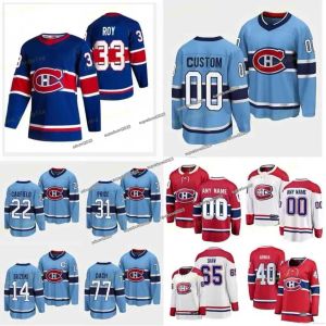 Canadiens 2022-23 Reverse Retro Herren Hockey-Trikots Montreals Sean Monahan Juraj Slafkovsky Nick Suzuki Xhekaj Cole Caufield Brendan Gallaghe