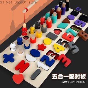 Sortowanie gniazdowania Łapy Kids Montessori Math Toys for Toddlers Educational Wooden Puzzle Puzzle Liczba Numer Kształt Dopasowanie sortowników Zabawa Q231218