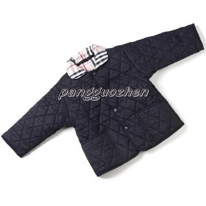 Coat Designer Baby Girl Cotton Coat Children's Jacket Winter Cold Resistant Children's Clothing Solid Color Lapel Jacket Stripe Decorat