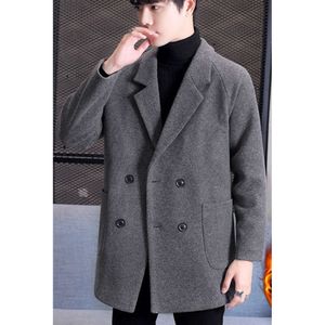 Cappotto di lana casual alla moda da uomo, bello e versatile per persone di mezza età e giovani, caldo cappotto di lana, giacca da abito di marca alla moda