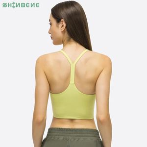 Set SHINBENE CLASSIC Parte posteriore scollata Tinta unita Yoga Palestra Esercizio Reggiseni sportivi Top Donna Longline imbottito Allenamento Fitness Reggiseni da corsa Crop Top