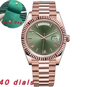 Mens Watch Day/Date Automatiska klockor med väska Sapphire Glass Women Watches Size 40mm 36mm Rostfritt stål Armband Vattentät Orologio Relojes Montre Luxury Watch