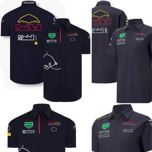 Odzież 2023 Nowa męska koszulka Męska Formuła 1 Racing Suit Men Koszulki Polo Kołnierz Letni krótkie rękawy Lapel Lose Koszule duże rozmiary Top