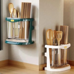 Kitchen Storage Chopstick Holder Box Cage Household Non-perforated Wall-hung Drain Shelf Spoon Cutlery Basket