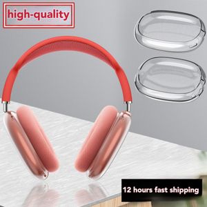 Para Airpods Max Headband Fones de ouvido Acessórios de fone de ouvido Transparente TPU Silicone sólido Capa protetora à prova d'água AirPod Maxs Fones de ouvido Capa de fone de ouvido