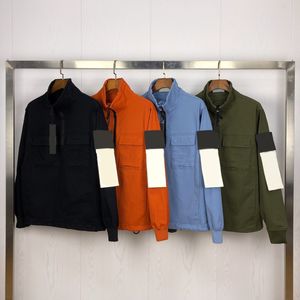 デザイナーの春と冬の洗浄ハーフジッププルオーバージャケットジャケットエポレットは男性と女性のために刺繍されていますオプション