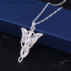 Pendant Necklaces The Lord Necklace of Arwen Evenstar Pendent Necklace Evening Star Pendant Necklace Crystal Star Pendant Necklace Women JewelryL231218