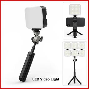 Acessórios Luz de vídeo LED 5w 6000k 49pcs com 3 sapata fria Mini luz de preenchimento portátil para vlog para tripé de câmera com furo de parafuso de 1/4 polegadas para Youtube