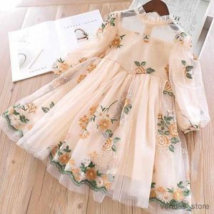 Mädchenkleider Autumn Blume Mädchen Prinzessin Kleid Aelgant Party Prom Kleid Fee Tüll Tutu Geburtstagskleid Kinder Mädchen Langarm Kleidung Vestidos