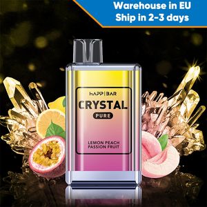 Happ Crystal Bar 6K 6000 Puflar Tek Kullanımlık Vape 10 Meyveler Teşerler Büyük Kapasite 12ml Sıvı 1500mAh Pil E Sigara Gemisi AB Hızlı Teslimat