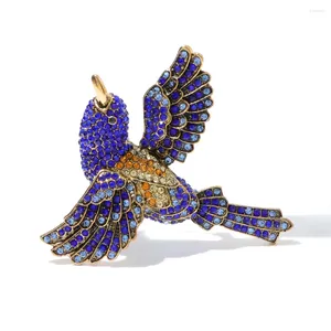 Brooches CINDY XIANG Cute Blue Bird Brooch Fashion Animal Pin Vintage Luxury Jewelry Winter Coat Bag Accessories High Quality