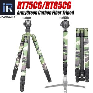 Holders Army Green Carbon Fiber RT75CG/85CG stativ Monopod Heavy Duty Stand med 360 ° Panorama Bollhuvud för digital DSLR -kamera