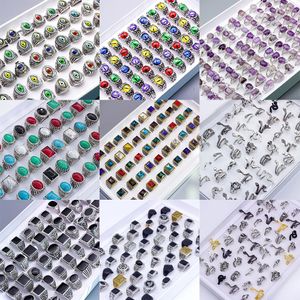 Band Rings Wholesale Jewelry 20Pcs /Lot Men Women Vintage Rings Lots Fashion Female Jewelry Accessories Store Bulks Packs Multiple Styles 231218