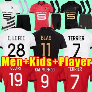 2023 2024 Men Kids Stade Soccer Courseys Rennes 23 24 Sulemana Bourigeaud Terrier Doku Guirassy Majer Aguerd Traore Football Shirt Player Player Player Rennais