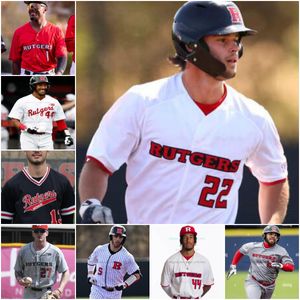 College Rutgers Scarlet Knights Baseball-Trikot, individuell angepasst, beliebiger Name, beliebige Nummer, alle genäht, Joe Mazza, Jackson, Natili, Joey Esposito, Pete Durocher, Trevor Cohen