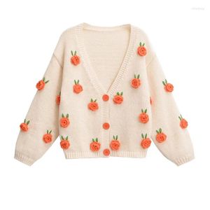 Women's Knits 2023 Women FashionableCasual Three-Dimensional Hook Flower Comfortable Sweater AutumnwWnter Warm Tops