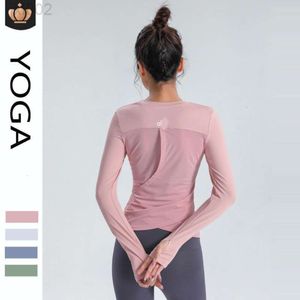 Designer Al Yoga Legging Summer High Waist Hip Lifting No Trace Nude Pants Aloyoga Long Sleeved Womens Back Quick Dry Sports Tight Top Breathable Professional3