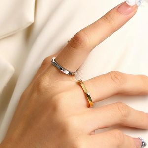 Anéis de casamento French Style I Love You Finger For Women Gree Gift 2023 Trendy Gold Color Stainless Aço Jóias por atacado itens a granel