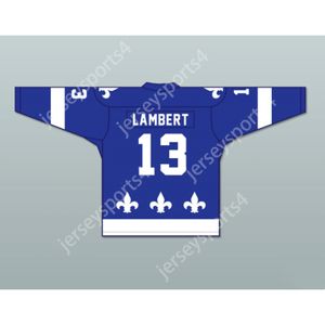 Niestandardowy niebieski facet Lambert 13 le National de Quebec Hockey Jersey New Top Sched S-M-L-XL-XL-3XL-4XL-5XL-6XL