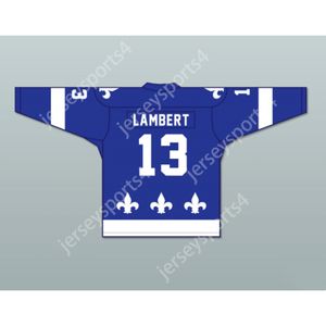 MAGLIA HOCKEY BLU GUY LAMBERT 13 LE NATIONAL DE QUEBEC NUOVA Top Ed S-M-L-XL-XXL-3XL-4XL-5XL-6XL