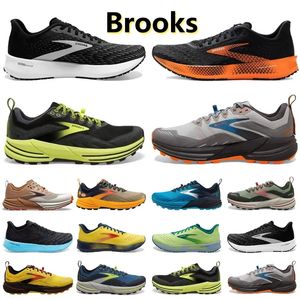 Brooks Brook Cascadia 16 Erkek Koşu Ayakkabı Hyperion Tempo Üçlü Siyah Beyaz Gri Sarı Turuncu Örgü Moda Eğitimleri Açık havada Erkek Spor