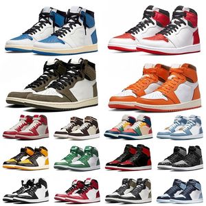 1s Scarpe da basket Sneakers Reverse Mocha Olive Black Jumpman Phantom Bred 1 Toe Panda UNC Wolf Grey True Blue Uomo Donna alta media Sport all'aria aperta taglia grande 13