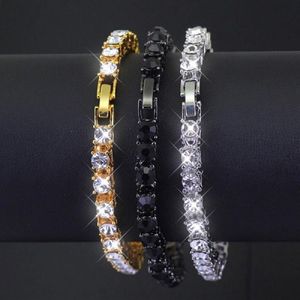 5mm Hip Hop Tennis Chain Bracelets Bling Gold Plated Men Women Party Jewelry Gift295Z