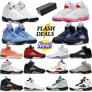 mit Box Basketballschuhe 5 5s für Männer Frauen unc Midnight Navy Racer Blue Georgetown Light Bone Fire Red Pinksicle Burgundy Green Bean Trainer Sneakers 40-47