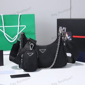 Nylon Designer 2005 3 PCS High Shoulder Bag Cleo Hobo Mens Womens Luxury Chain Hoboluxuryhandbag Re-edition Renylon Bag Classic Strap Small Bag 3-Piece Zippywallet