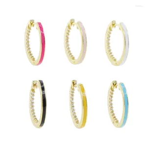 Hoop Earrings 20mm 40mm Enamel Band Huggie Gold Color Wholesale Fashion Jewelry