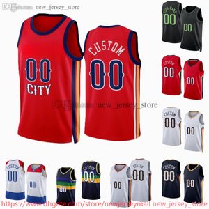 Custom 2023-24 New City Printed Basketball 1 ZionWilliamson Jersey Navy White red Jerseys. Message Any number and name on the order