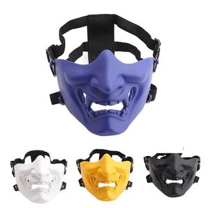 Maschere Mezza maschera spaventosa sorridente forma di fantasma regolabile tattico copricapo protezione abbigliamento sportivo all'aperto costumi di Halloween festa