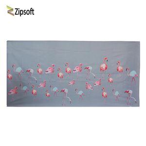 Sätt Zipsoft Beach Thandduk Små grå Flamingos Microfiber Handduk 75*150 cm tryckt Travel Snabbt torrt sportbadcamping