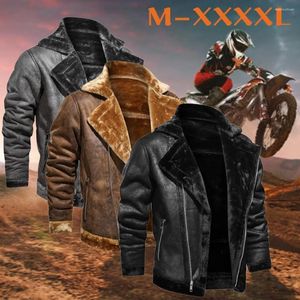 Men's Jackets Men's Fashion Jacket Vintage Turn-down Collar Solid Imitation Leather Coat Tops