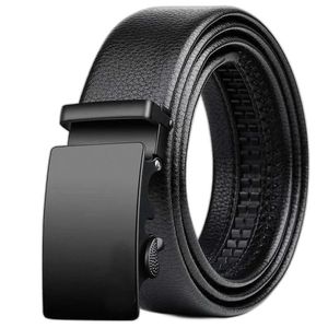 Belts Automatic Buckle Leather For Men High Quality Belt Pant Business Work Casual Strap 120cm