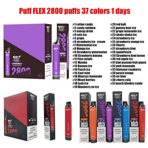 sigarette elettroniche disposable vape Original 100% QST Puff flex 2800 E Cigarettes 850mah 8ml 0% 2% 5% disposable vape Authorized 37 flavors in stock