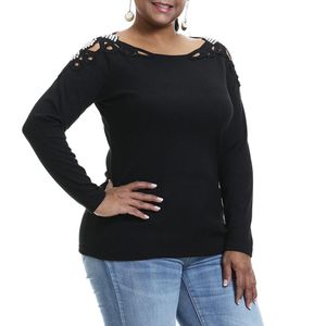 T-shirt 2022 Plus Size Autumn Women Pullover Topps Female Sticked Solid Concise Round Neck Elasticity Elegant Office Lady Casual Tee Top