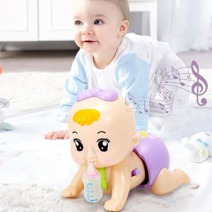 Baby Music Sound Toys Cute Mini Crawl Toddle Electric Luminescent Crawling för spädbarn och små barn 231218