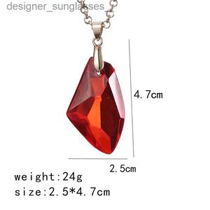 Pendant Necklaces Fashion Movie Charm Sorcerer Philosopher's Magic Stone Necklace Red Acrylic Pendant Potter Jewelry For Men Women GiftsL231218