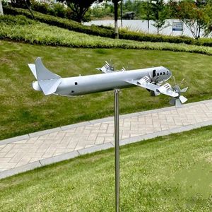 Garden Decorations Super Fortress Aircraft Windmill Metal Wind Spinner Outdoor Decor 3D Cool Sculpture Catcher Art Decoration