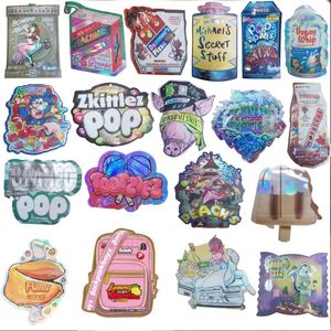 2024 new mylar bag 3.5 baggies die cut irregular shape brand runtz jokes up cookie cake high tolerance donmerfos matte shiny holographic resealable custom edible pack