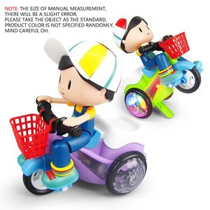 Carro elétrico RC Música Stunt Cool Triciclo 360 Graus Girar Luminosa Motocicleta Brinquedos para Bebês Fácil de Usar Presente de Natal para Crianças Crianças 231218