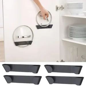 Kitchen Storage 1 Or 2Pcs Pot Rack Wall-Mounted No Punching Self-Adhesive Household Holder Pan Lid Organizer Cover