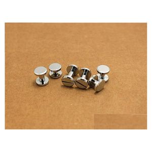 Nails Wholesale 10Mm Chicago Chrome Plated Wallet Bag Screw Brass Belt Nail Rivet Diy Handmade Fastener Garmnet Hardware Leather Part Dhlli