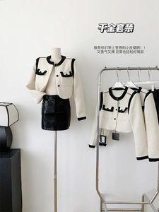 Work Dresses Women's Skirt Sets Suit Vintage Black A-Line Mini And Long Sleeve White Jacket Coats Y2k Korean Elegant Gothic Emo Clothes