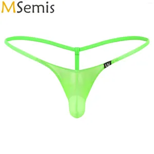 Men's Swimwear Mens Lingerie See Through Mesh G-String Thong Briefs Panties Bulge Pouch Low Rise T-Back Thongs Underwear Tempting Underpants