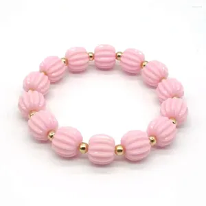 Strand moda infantil doce cor abóbora lanterna único círculo grânulo pulseira simples e elegante dia das bruxas para o miúdo