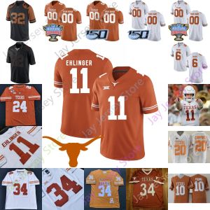 Camisa de futebol personalizada Texas Longhorns NCAA College Bijan Robinson Whittington Joshua Moore Tarik Black Brenden Schooler Marcus Tillman Jr.